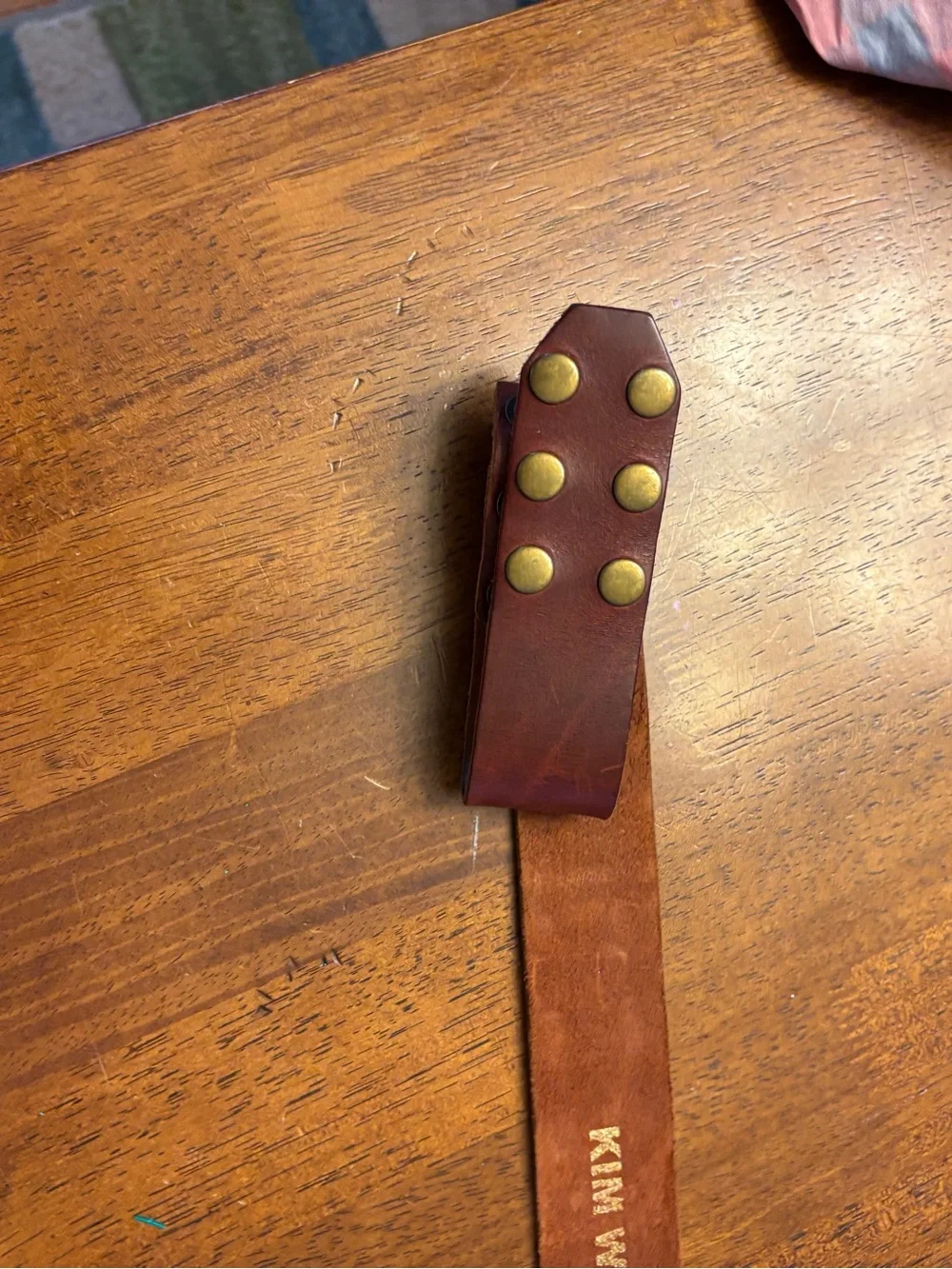 Kim White Women's Brown Leather Belt with Triple Ring Buckle stylish belt